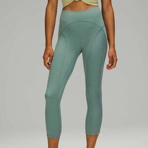 Lululemon Nulu and Mesh Mid-Rise Yoga Crop 23" - 8 Tidewater Teal